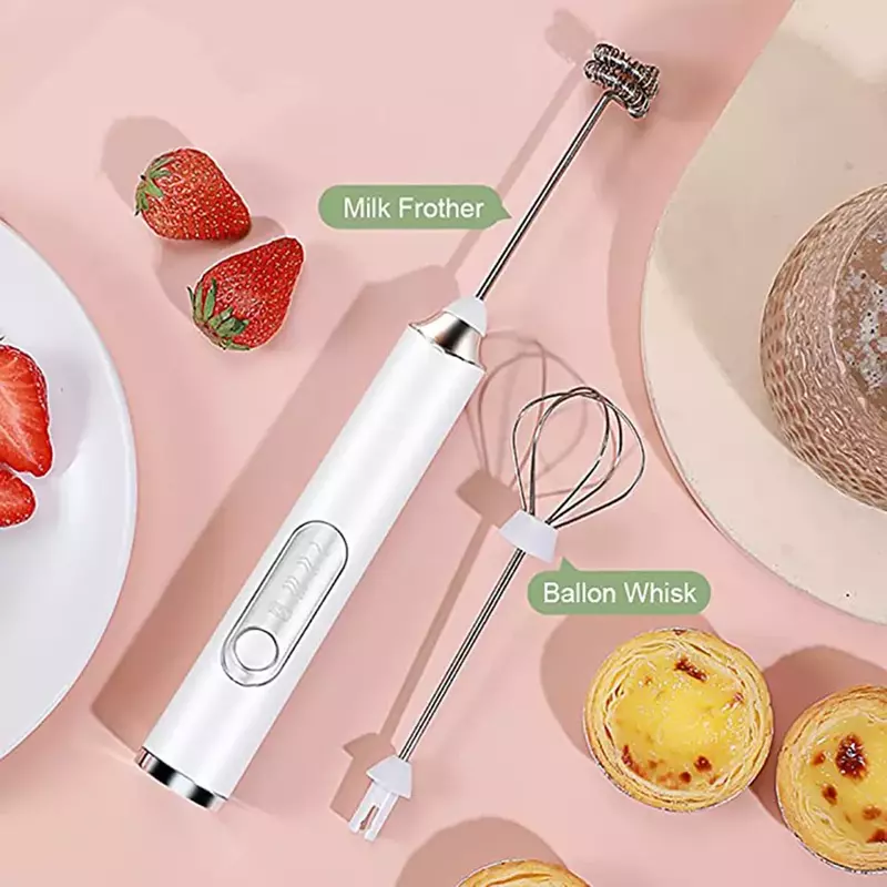 Batteur à lait électrique portatif, batteur à œufs, mélangeur de café Rechargeable par USB, pour la maison, mélangeur de nourriture