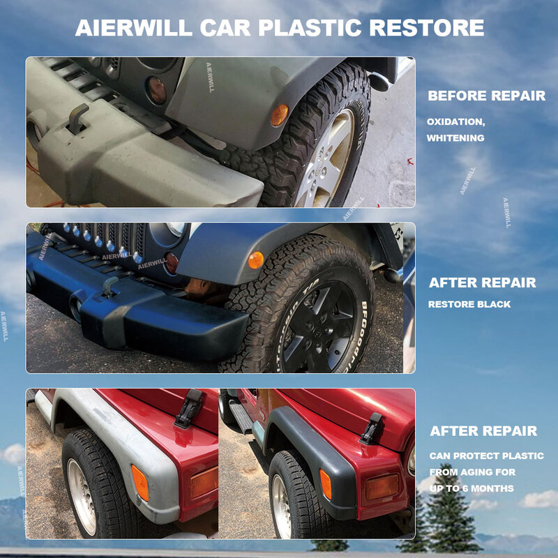 Aierwill รถพลาสติก Renovator Auto ยางฟื้นฟูภายในรถ Care พลาสติก Longlasting Restorer สำหรับรถกระจ่างใส Retread