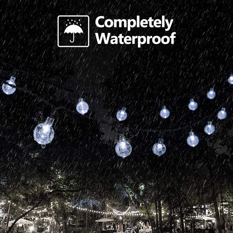 50 leds 10m luz solar à prova dwaterproof água bola de cristal poupança energia proteção ambiental cordas lâmpadas fadas para o natal