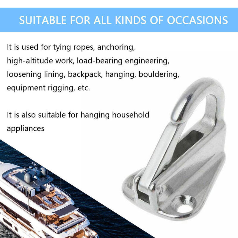 4Pcs Marine 316 Stainless Steel Boat Spring Locked Fender Hook Snap Fending Hook Attach Rope Boat Sail Tug Ship Marine Hardware