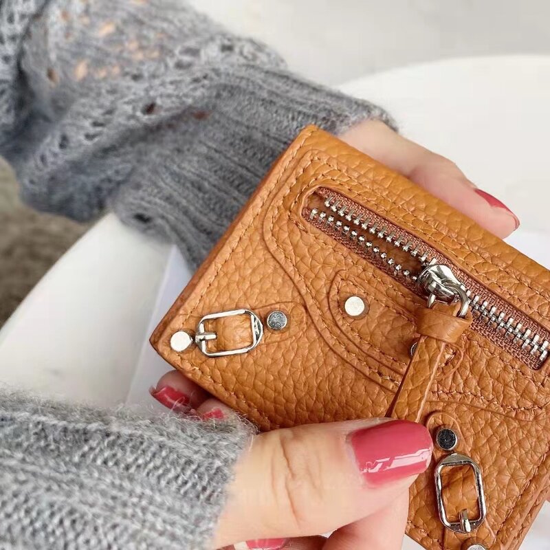 Роскошный кошелек короткий кожаный кошелек 100% Модный маленький бумажник