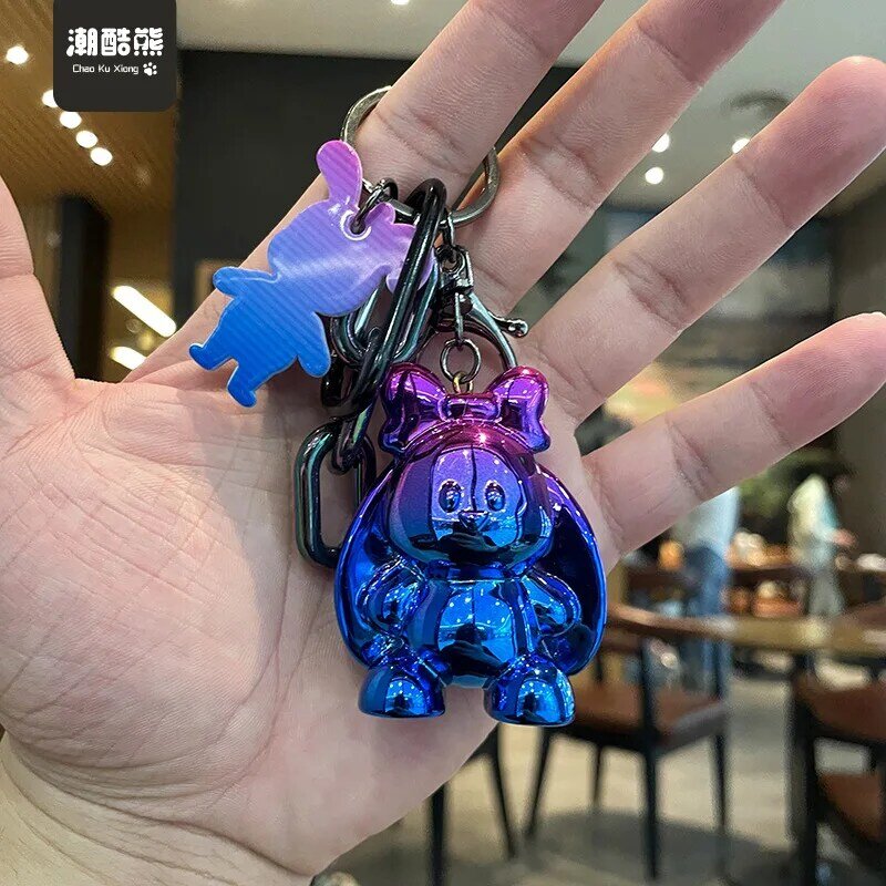 Creative Cartoon Electroplating Resin Rabbit Doll Keychain Cute Couple Bag Decorative Pendant  Animal Car Accessories Gift