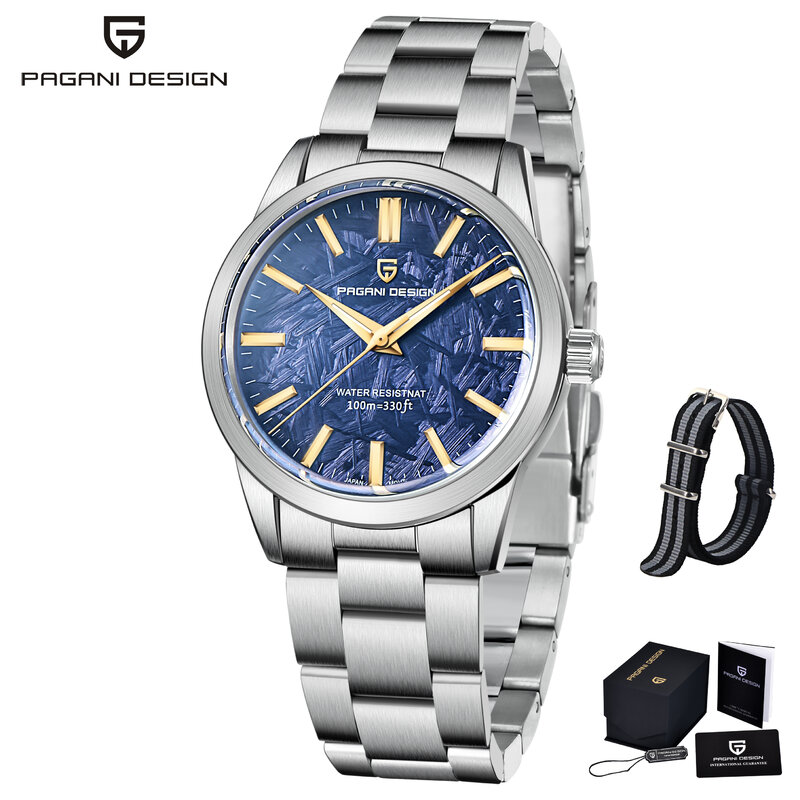 Классические брендовые кварцевые часы PAGANI, мужские часы VH31 Move, Подарочные часы с сапфировым кристаллом, водонепроницаемые стальные часы Monterey Holm