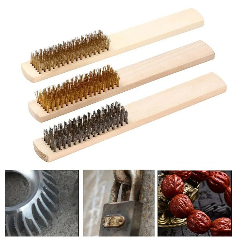 1pcs Stainless Steel Wire Brush Paint Removal Cleaning Metal Polishing Rust Cleaning Brushes Clean Tools Hand Tools 8.07Inch