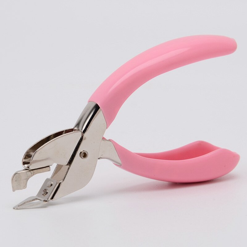 Paperclip Houder-Gootsteen Ontwerp & Handheld Nietje Remover Lifter Opener Lente-Geladen Nietje Puller (Roze)