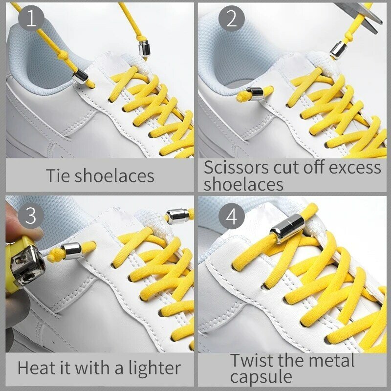 18สี Elastic Locking Shoelaces ครึ่งวงกลมไม่มี Tie Shoelaces สำหรับเด็กและผู้ใหญ่รองเท้าผ้าใบเชือกผูกรองเท้า Quick Lazy Laces