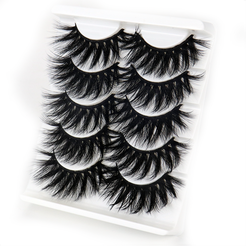 3/5 pairs 3d mink lashes 20-25mm long eyelashes thick fluffy natural false eyelashes makeup eyelash extension supplies
