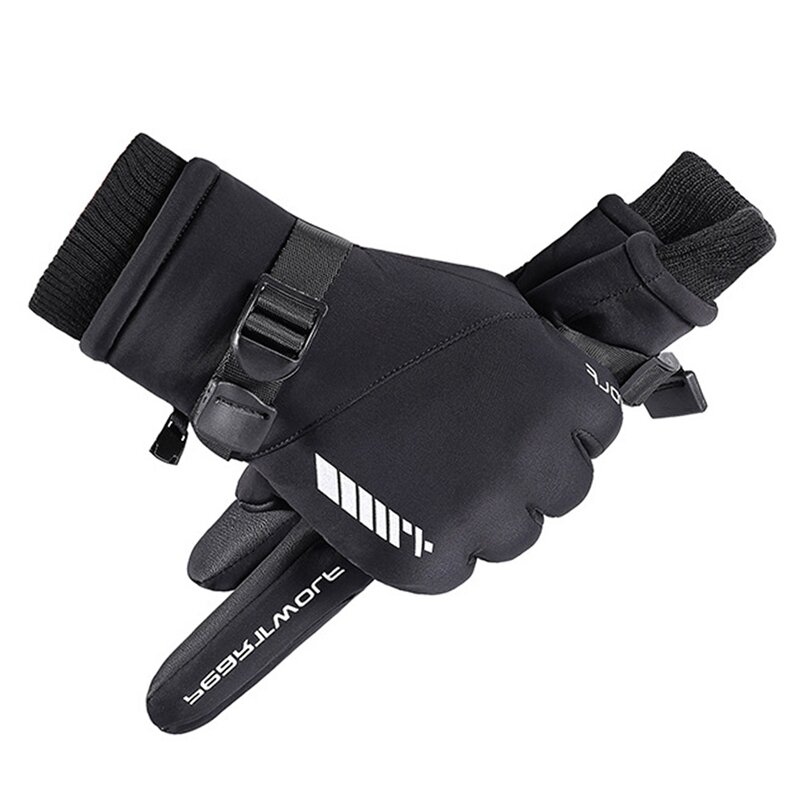 Skiing Riding Gloves Outdoor Breathable Winter Cycling Motorcycle Gloves Warm Touchscreen Full Finger Gloves for Running Hiking