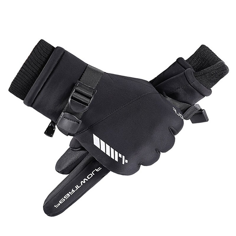 Guantes de esquí para montar al aire libre, guantes de invierno transpirables para ciclismo, motocicleta, cálidos, de dedo completo para pantalla táctil, para correr y senderismo