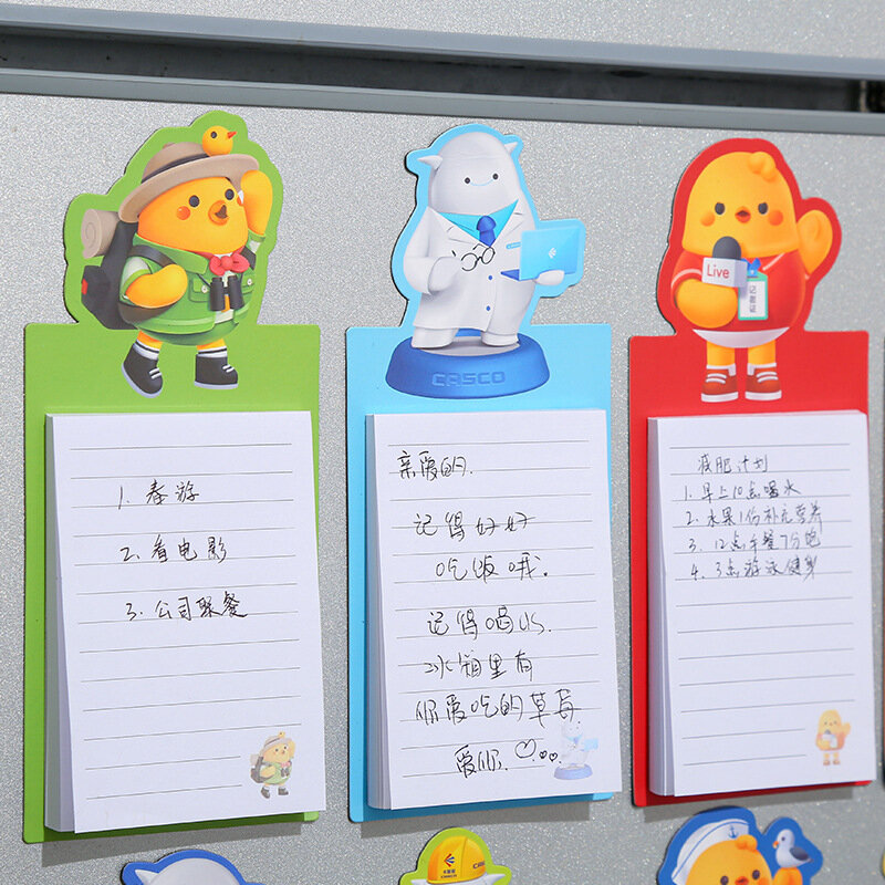 50แผ่น Kawaii Sticky Notes Notepad น่ารักการ์ตูน Tearable Magnetic Memo Pads Self-Adhesive Memo อุปกรณ์สำนักงานโรงเรียน