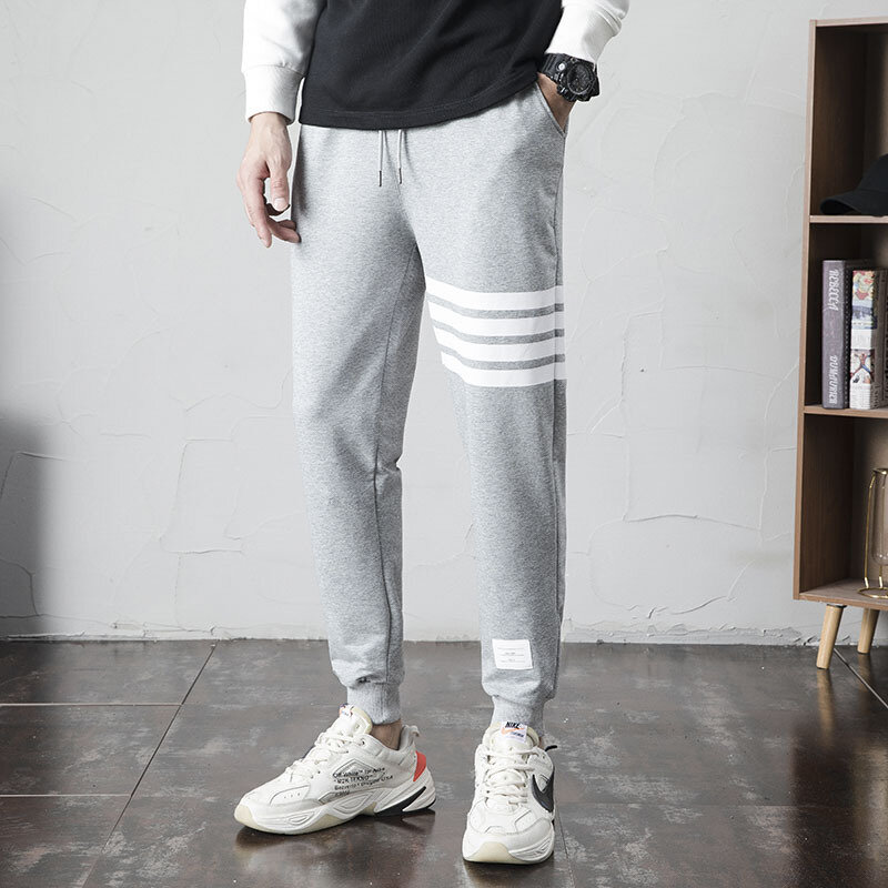 Men's Pants TB Sweatpants Men Spring and Summer Cotton Four-bar Sports Casual Wear Brand Loose-fitting Tether Long Male Clothing
