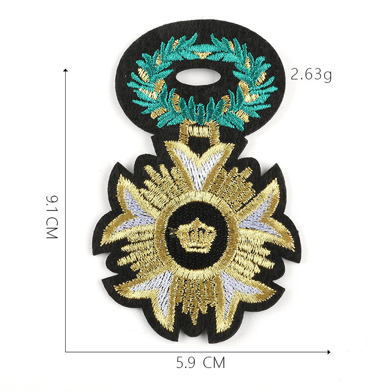 9Pcs Crown Patroon Medaille Naaien Diy Reparatie Kleding Patch Strijken Geborduurde Patch Diy T-shirt Denim Rugzak Mode Decor Badge