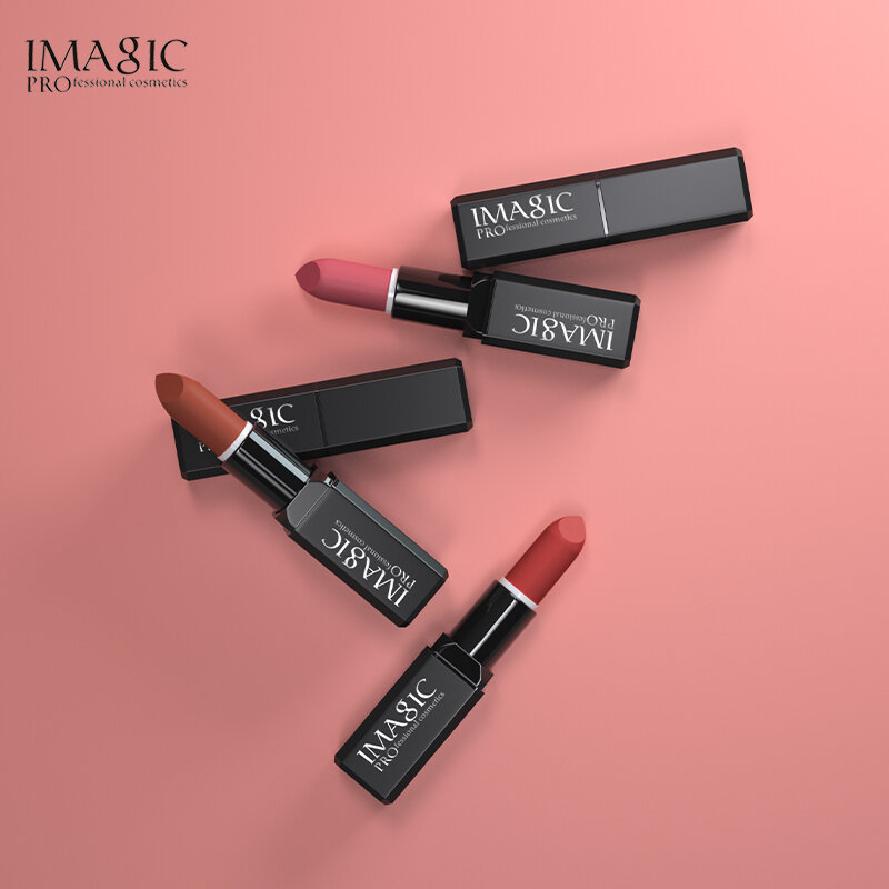 IMAGIC Kissproof Glossy Lipstick 16 Colors Waterproof Pigment Multiple Colour Easy To Carry Matte Batom