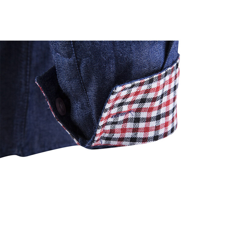 Мужская джинсовая рубашка BOLUBAO, Однотонная рубашка с длинными рукавами, Повседневная деловая рубашка из денима, на осень
