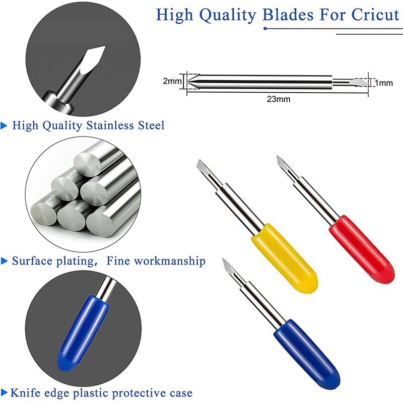 60Pcs Cutting Blades,Replacement Blades for Cricut Explore Air/Air 2/Maker Expression
