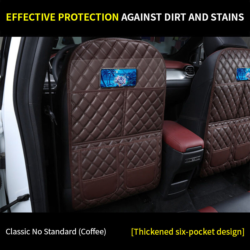 Pu Leer Car Seat Cover Back Protector Voor Kinderen Baby Slijtvast Anti-Kick Mat Auto Anti-kick Vuile Pad Kussens