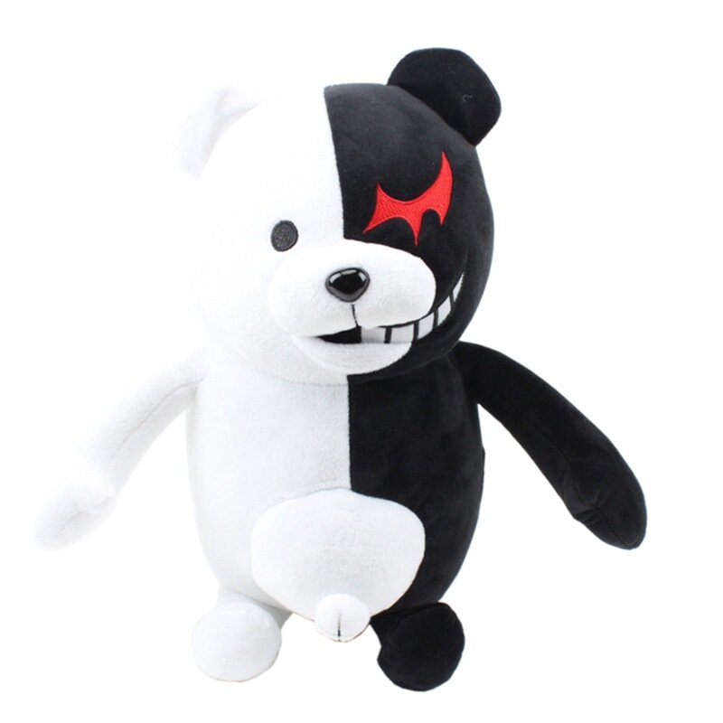 25/40Cm Dangan Ronpa Super Danganronpa 2 Monokuma Mainan Mewah Beruang Hitam & Putih Boneka Hewan Lembut untuk Hadiah Ulang Tahun
