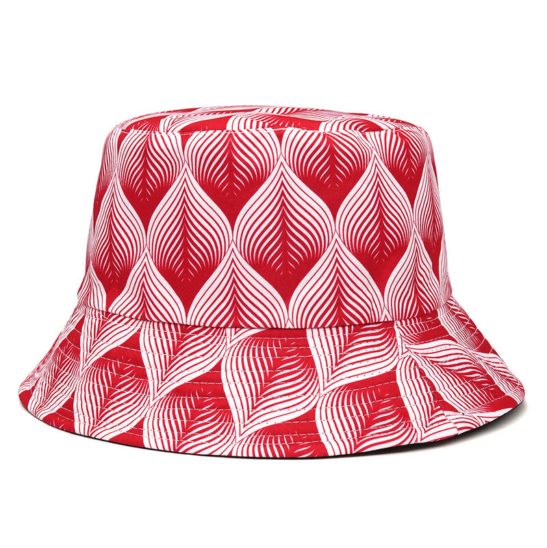 2022 جديد دلو القبعات للنساء ورقة طباعة القطن بنما الإناث مكافحة الشمس الشاطئ السفر سيدة صياد قبعة الهيب هوب الرياضة القبعات
