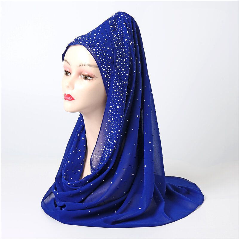 Luksusowy muzułmański hidżab szalik dla kobiet z pałąkiem na głowę Turban kobieta zwykły bańka szalik szal okłady chustka moda tłumik Foulard 2022