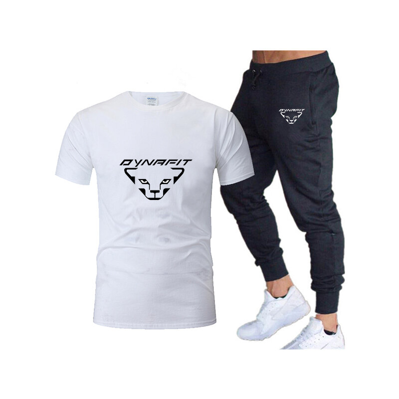 2023 Terno de duas peças Sportswear dos homens DYNAFIT Manga Curta Casual T-shirt e Calças Esportes de Verão Fitness Jogging Homens Conjuntos