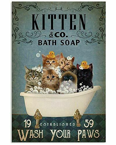 Signes métalliques de salle de bains en étain chats, lavez vos pattes, peinture en fer, Plaque, décor mural, Bar Pub Cave Cat Club, nouveauté drôle de salle de bains