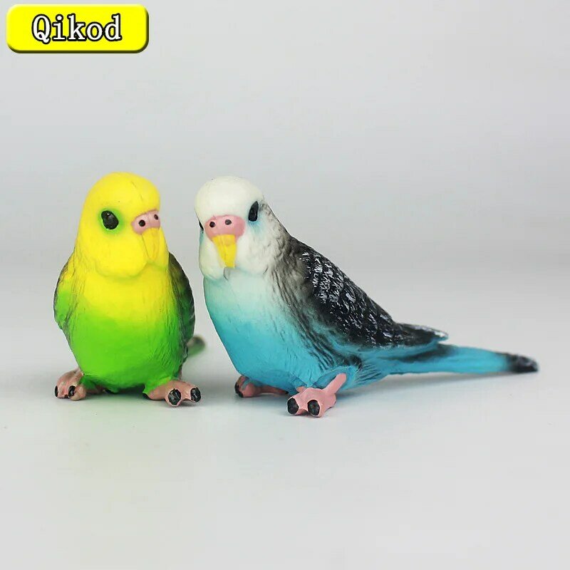 Nova simulação mini animal selvagem pássaro modelo papagaio budgerigar estatuetas miniatura decoração do jardim brinquedos educativos para crianças
