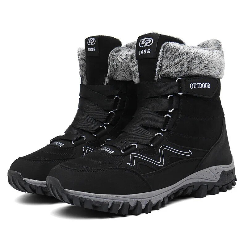 Botas de inverno botas de neve de inverno com pele quente super botas de neve homens de trabalho de inverno sapatos casuais tênis de combate militar botas de tornozelo feminino