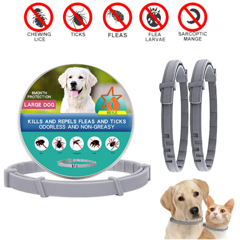 Collar extensible antipulgas para mascotas, Collar antiparasitario personalizado antipulgas y garrapatas para perros grandes, cachorros y gatos