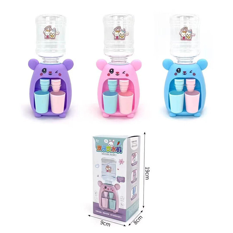 Mini distributore d'acqua per bambini regalo carino freddo acqua calda succo di latte fontanella simulazione cartone animato maiale giocattolo da cucina