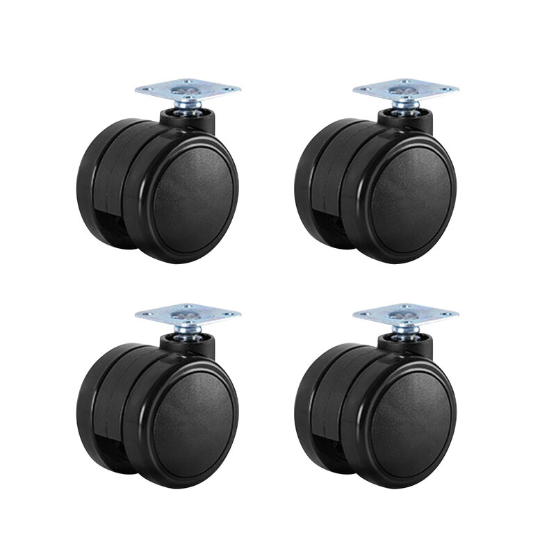 4pcs 2inch Accessories Warehouse Universal Swivel Wheel Replacement Parts Table Black Furniture Caster Office Chair Workbenches