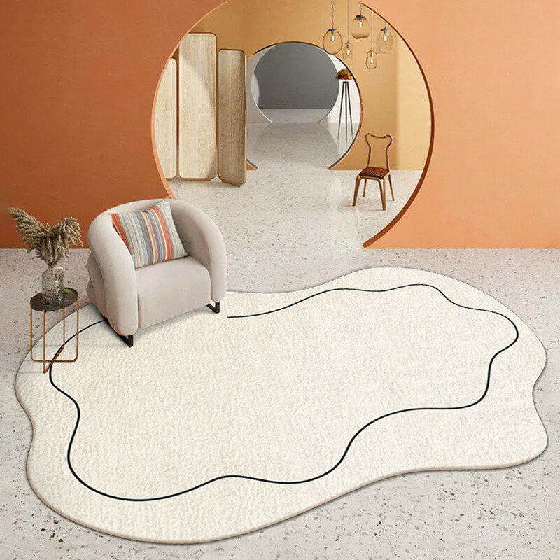 Alfombra de felpa suave y esponjosa para sala de estar, alfombra de nube de crema para decoración de fotos, alfombra Irregular para dormitorio