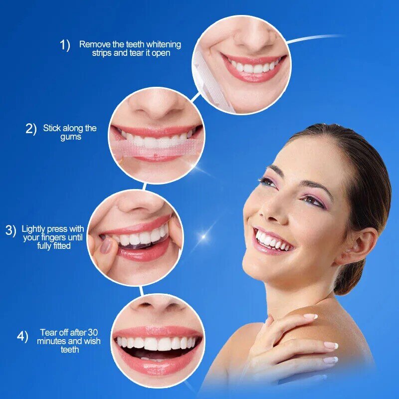 Tiras blanqueadoras para dientes 5D, elimina el humo, té, café, manchas, carillas de Gel blanqueador Dental, dentista, higiene bucal, cuidado, belleza y salud