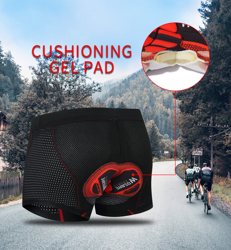 WOSAWE Cycling Shorts Summer MTB Shockproof Bicycle Tights 5D Gel Padded Pro Bike Team Racing Shorts Quick Dry Men