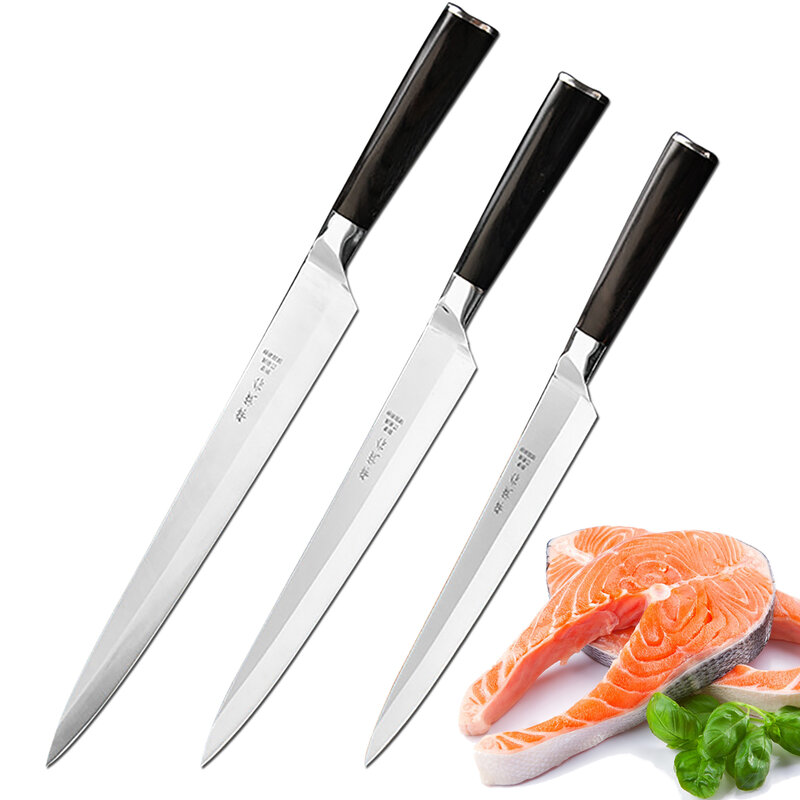 Нож для суши из нержавеющей стали, шеф-нож, нож для готовки, Филейный Нож для рыбы, многофункциональный нож для сашими, нож для рыбы, нож-сырец...