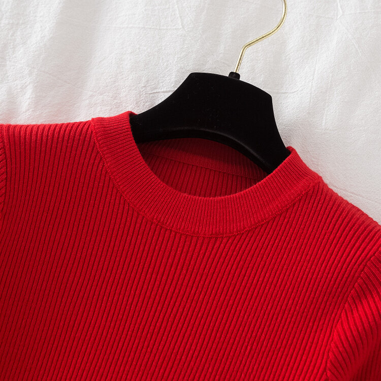 Женский трикотажный свитер-водолазка, Черный Повседневный пуловер с длинным рукавом и металлическими пуговицами, базовый джемпер с разрез...