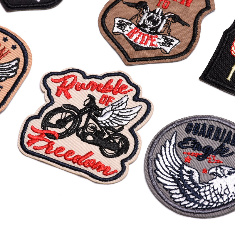 Seria Motorcycle Ride na ubrania płaszcz dżinsy naklejki Sew prasowanie haftowane naszywki DIY naszywka ubraniowa naklejki decor patch
