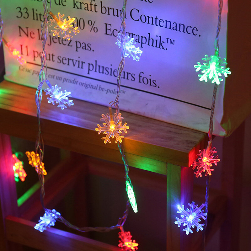 الثلج ضوء سلسلة ملونة LED الزفاف جارلاند فانوس شجرة عيد الميلاد ديكور المنزل الزفاف ديكور المنزل داخلي