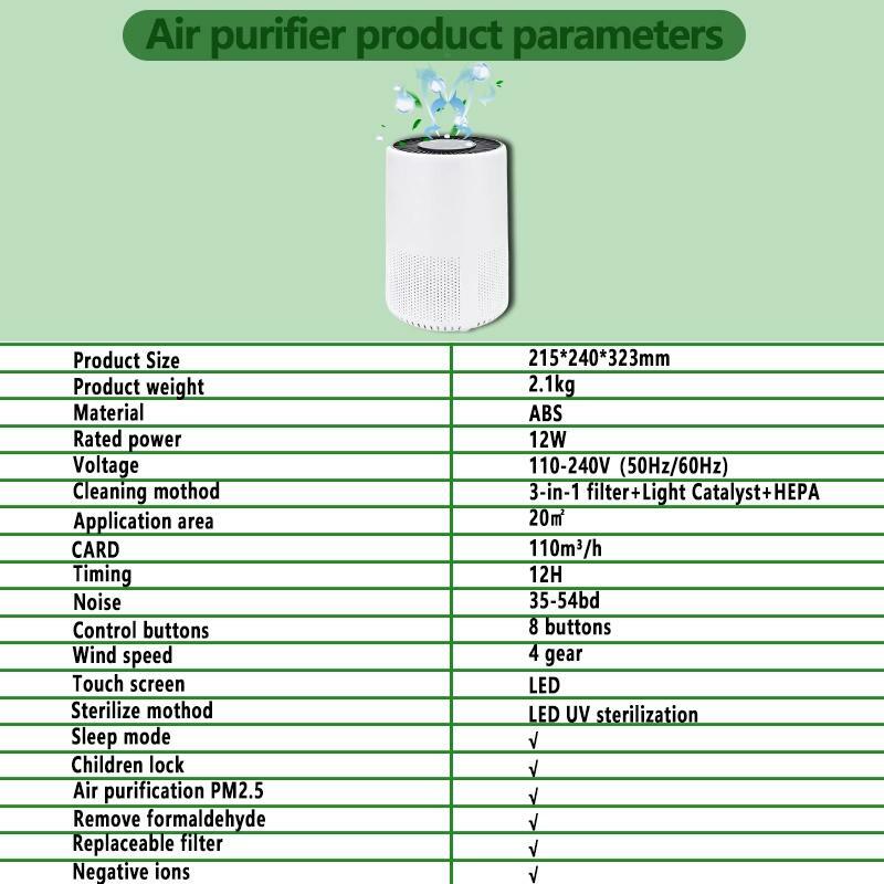 Hatv High Power Luchtreiniger Smart Hepa Filter Negatieve Ionisator Luchtreiniger PM2.5 Thuis Verwijderen Rook Stof Geur Formaldehyde
