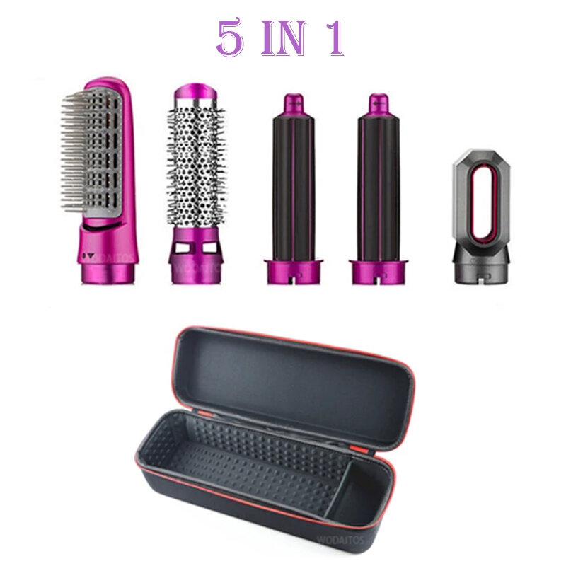 Modelador de cabelo 5 em 1 kit combinação pente calor secador cabelo profissional ferro alisador de cabelo ferramenta estilo do agregado familiar secador de cabelo