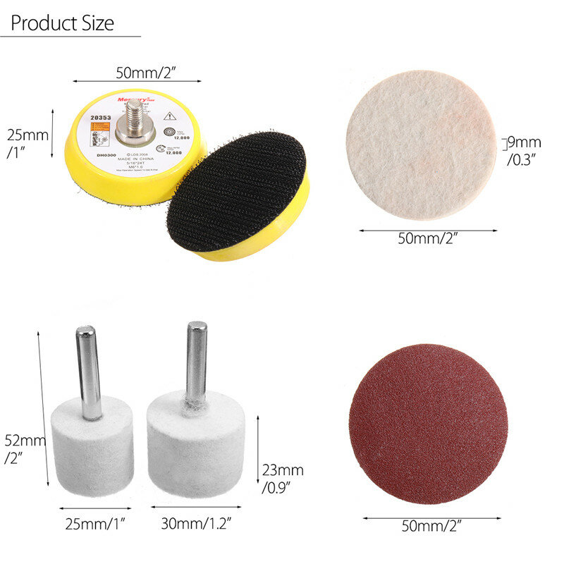39Pcs/Set 230g Cerium Oxide Polishing Powder Glass Polishing Kit For Glass Deep Scratch Removal Sanding Discs Pad Polishing Set