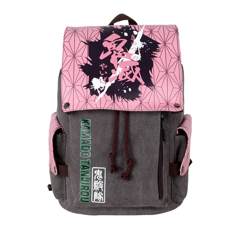 Mochila de Anime Demon Slayer para niñas y niños, morral escolar grande de viaje, mochilas escolares de lona Nezuko para estudiantes adolescentes