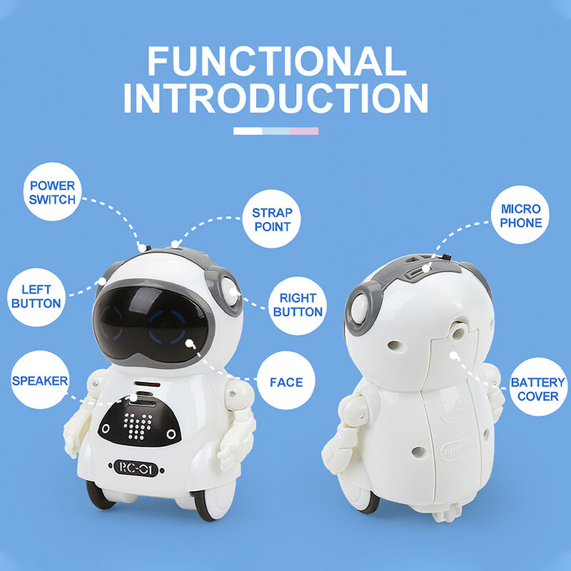 LMC Mini Robot inteligente para niños, puede hablar, diálogo interactivo, reconocimiento de voz, grabación, canto y baile, cuentacuentos Entrega rápida recibida