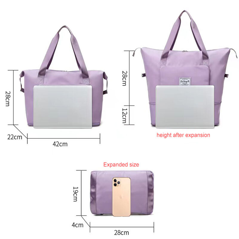 Женская дорожная сумка-тоут, однотонная большая сумка на плечо, Функциональная женская спортивная сумка для хранения