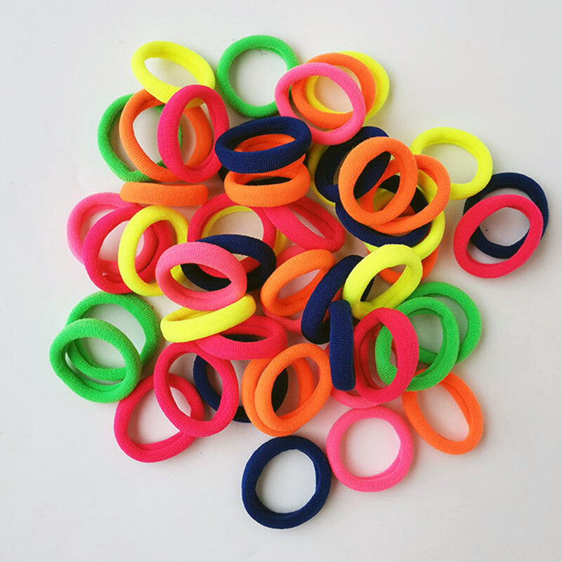 50/100 sztuk/paczka dziewczyny małe elastyczne gumki do włosów kolorowe dla dzieci z nylonu kucyk Holder opaski gumowe akcesoria do włosów dla dzieci