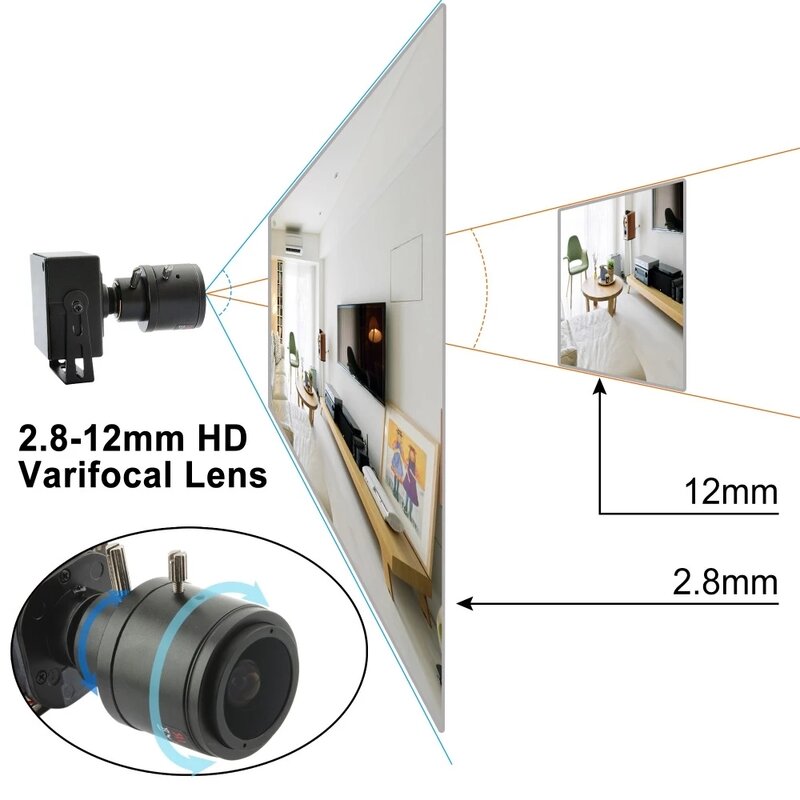 Svpro hd usb câmera 13megapixel industrial webcam imx214 sensor varifocal lente mini usb câmera web para computador portátil