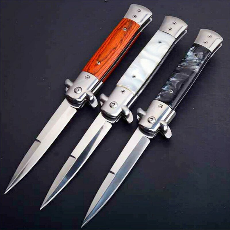 CS claw knife quick folding knife 440C acrylic wood handle pocket folding knife camping hunting survival EDC tool