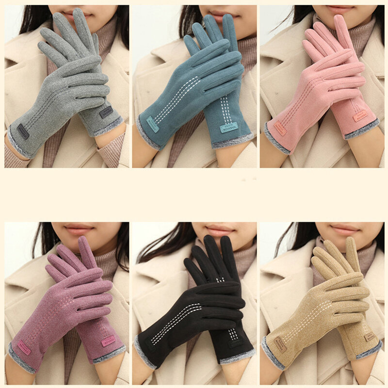 2022 New Winter Gloves Fashion Wrist Women Youth Students Cycling Touch Screen Keep Warm Thick Mittens Lady Grace Gloves G177