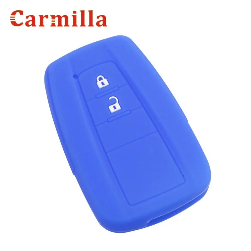 Carmilla 실리콘 자동차 키 Fob 커버 케이스 도요타 CHR C-HR 캠리 프리우스 프라도 2016 - 2020 2 3 버튼 원격 키리스