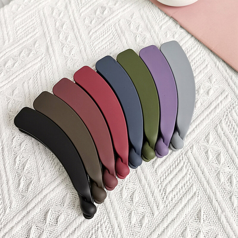 2022 Solid Color Frosted Banana Clip Hair Clips for Women Fashion Hair Claws Barrettes Ponytail Holder Hairpins Hair Accessories