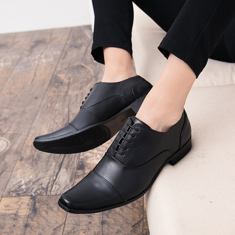 Oxford – chaussures de réunion imperméables pour hommes, souliers de bureau à lacets, de soirée, de mariage, d'affaires